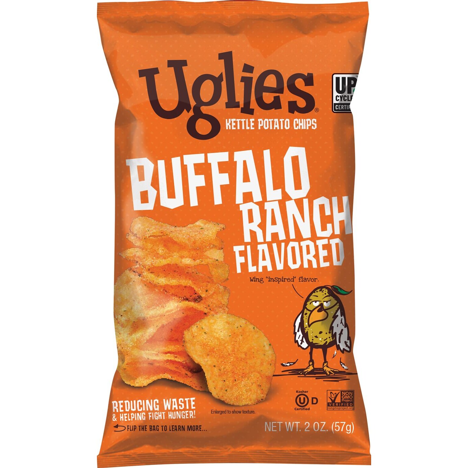 Uglies Gluten-Free Buffalo Ranch Kettle Potato Chips, 2 oz., 24 Bags/Carton (26181)