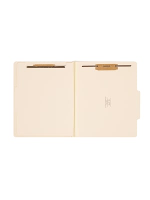 Smead Card Stock Heavy Duty Classification Folders, 2/5-Cut Tab, Letter Size, 1 Divider, Manila, 10/