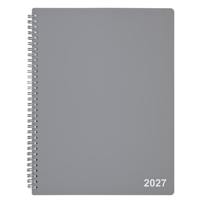 2027 Staples 8 x 11 Weekly & Monthly Appointment Book, Poly Cover, Gray (ST63595)