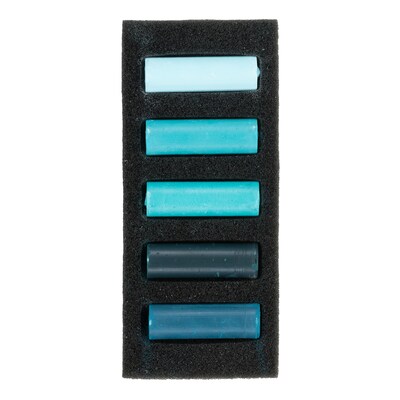 Rembrandt Soft Pastels Micro Sets, Cool Greens, 5/Set, 3 Sets/Bundle (RBX31820509-3)