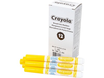 Crayola Kids' Marker, Conical Tip, Yellow, 12/Pack, 6 Packs/Carton (58-7800-034CT)