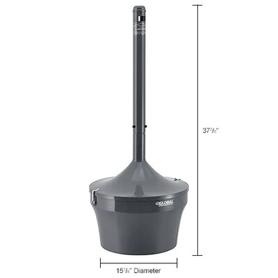 Global Industrial Steel Outdoor Ashtray, 4-1/2 Gallon, Gray (641447GY)