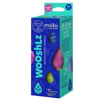 Mobi Wooshlz Sensory Bath Shakers, Multicolored, 3/Pack (MGMWOOSH1)
