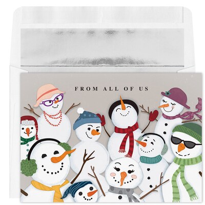 Custom Snowman Festivities Cards, with Envelopes,  7 x 5  Holiday Card, 25 Cards per Set