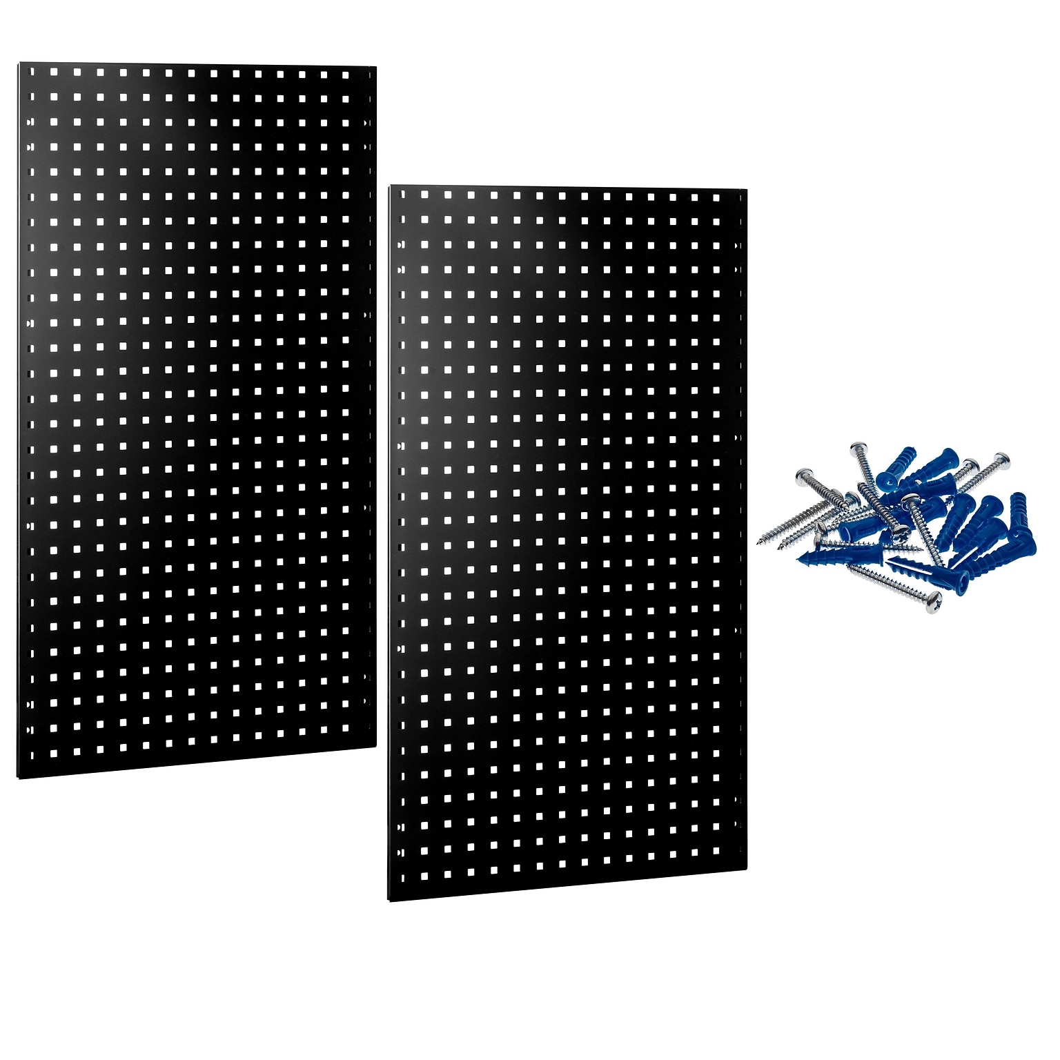 Triton Products LocBoard 24 x 42 x 9/16 Steel Square Hole Pegboards, 2/Set (LB2-BK)