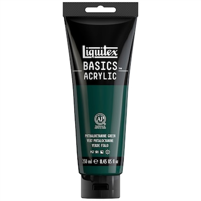 Liquitex BASICS Acrylic Paint Tube, Phthalocyanine Green, 250 mL (LIQ4385317)
