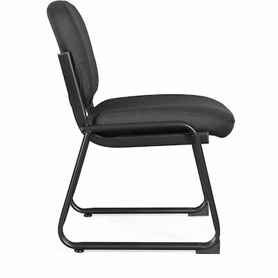Lorell Deluxe Black Fabric Guest Chair with Sled Base (LLR84596)