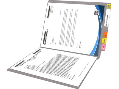 Medical Arts Press Reinforced End Tab File Folder, Straight Cut, Letter-Size, Gray, 50/Box (S-01502-GRY)