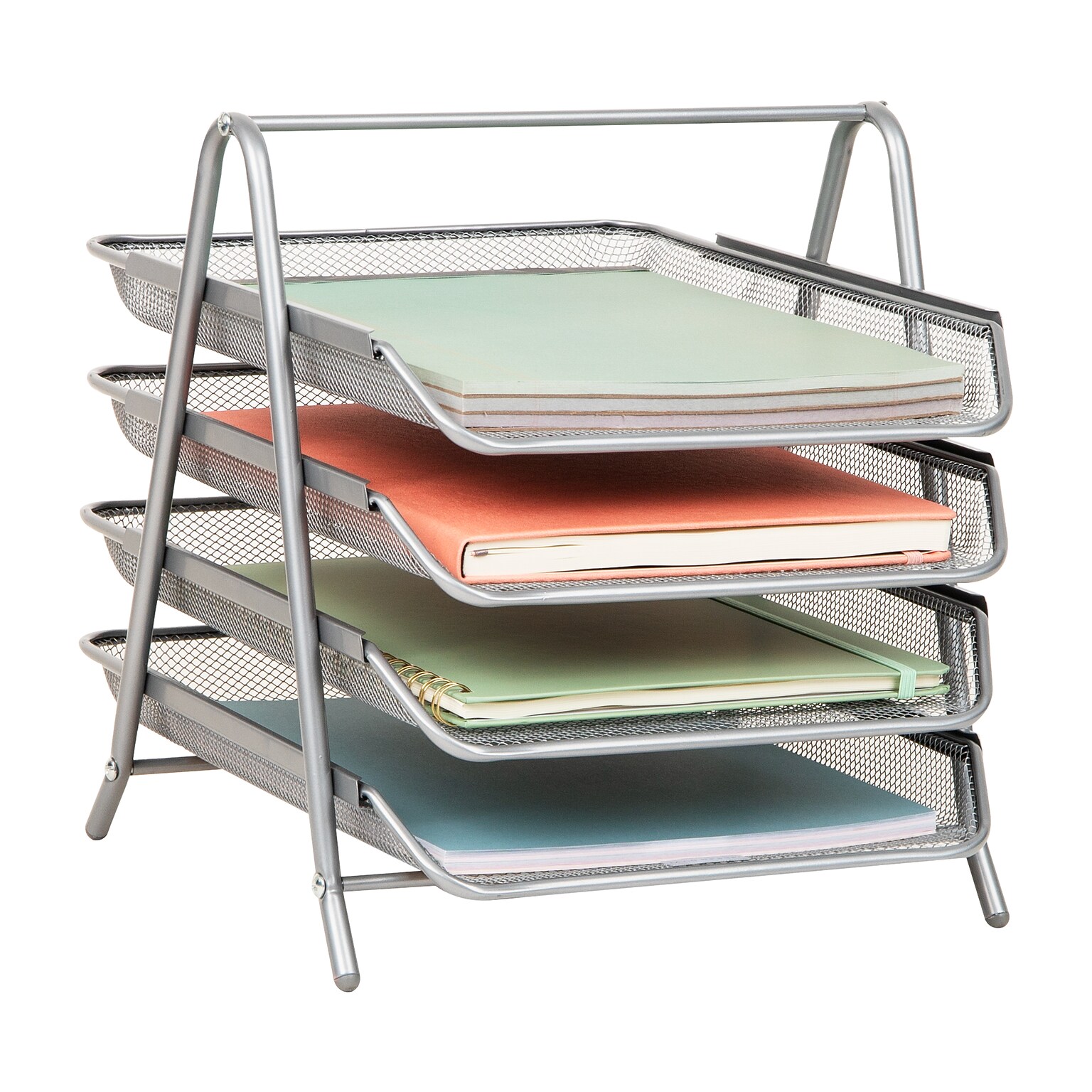 Mind Reader Metal Mesh Front Loading Letter Tray, Letter/Legal Size, Silver (4TPAPER-SIL)