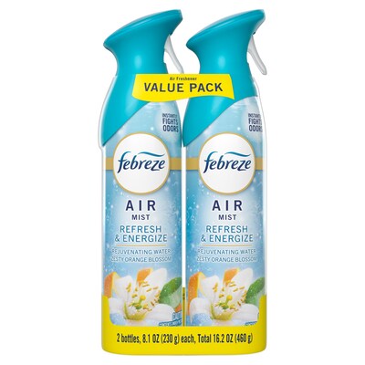 Febreze Air Mist Air Freshener Spray, Refresh & Energize Scent, 8.1 oz., 2/Pack (204099/1926)