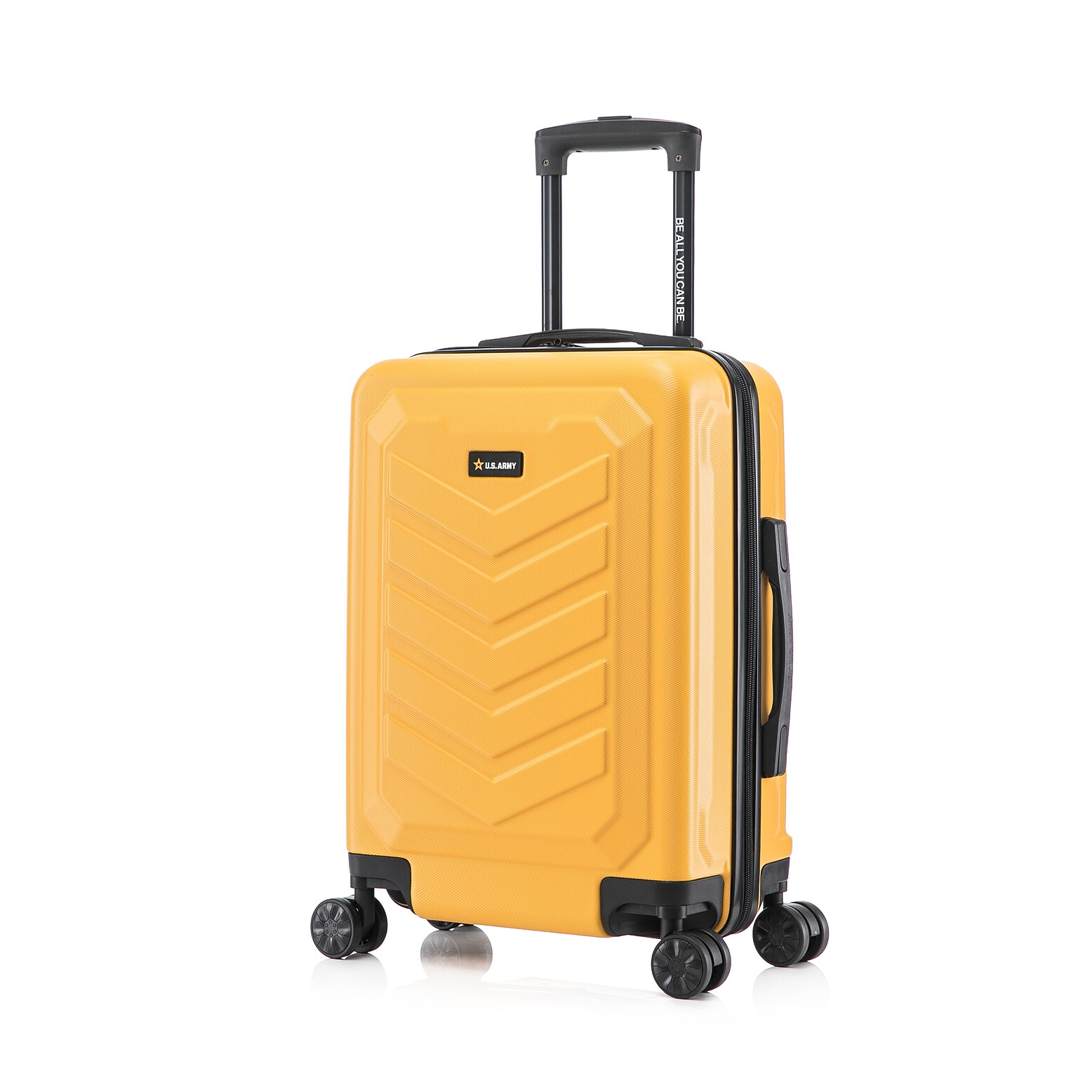 US Army FOX 20 Hardside Carry-On Suitcase, 4-Wheeled Spinner, TSA Checkpoint Friendly, Mustard (USLFOX00S-MUS)