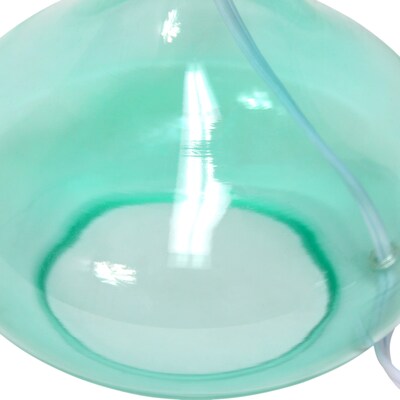 Creekwood Home Modern Glass 13.75" LED Table Lamp, Aqua/White (CWT-1014-AW)