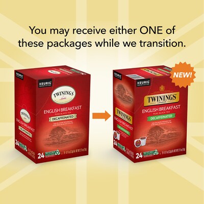 Twinings of London English Breakfast Decaf Black Tea, Keurig® K-Cup® Pods, 24/Box (TNA85784)