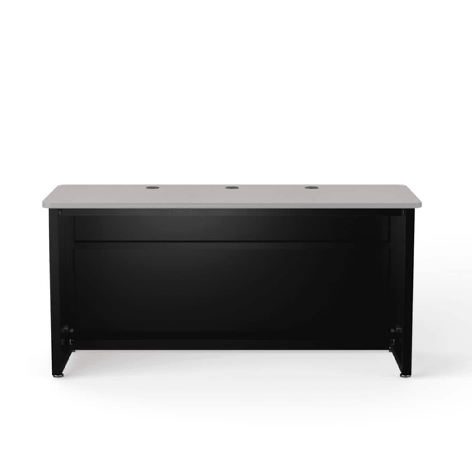 VersaDesk 60W Enclosed Versa Classroom Desk, Grey/Black (CD6024-BG)