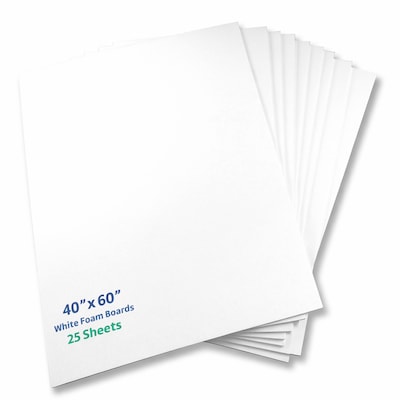 Flipside Foam Board, 40 x 60, White, 25/Pack (40600-25)