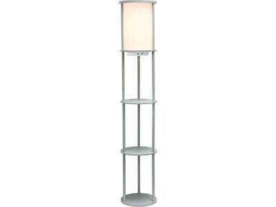 Simple Designs 62.5" Matte Gray Floor Lamp with Cylindrical Shade (LF2010-GRY)