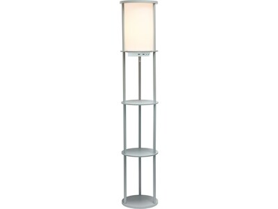 Simple Designs 62.5 Matte Gray Floor Lamp with Cylindrical Shade (LF2010-GRY)