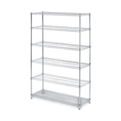 Alera 6-Shelf Commercial Wire Shelving Kit, 72H x 48W x 18D, Silver (ALESW664818SR)