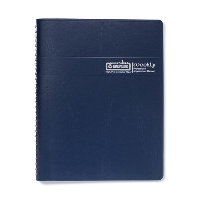 2026 House of Doolittle 8.5" x 11" Calendar Year Monthly Appointment Book, Faux Leather Cover, Blue (27207-26)
