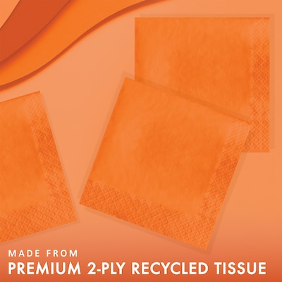 Creative Converting Touch of Color Napkins, 2-ply, Sunkissed Orange, 600/Carton (139352135)