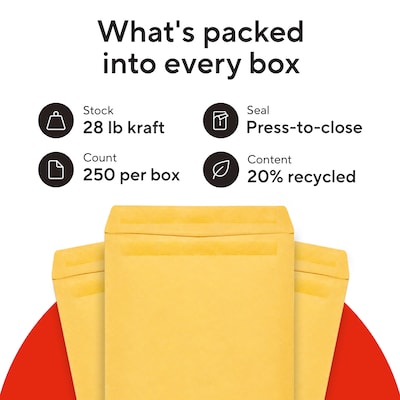 Staples Self Seal #13 1/2 Kraft Catalog Envelope, 10" x 13", Brown, 250/Box (ST486933-CC)