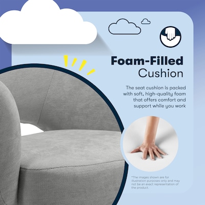 Serta Mia Ergonomic Fabric Swivel Computer and Desk Chair, Gray (CCHR10009B)