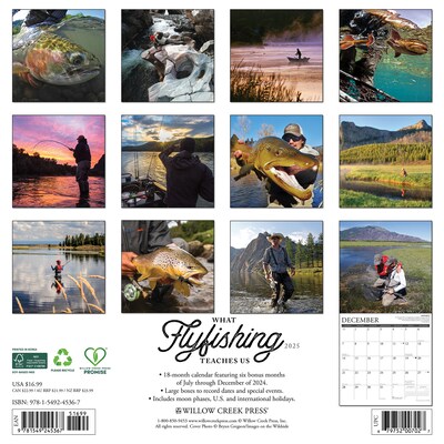 2025 Willow Creek Press What Fly Fishing Teaches Us 2025 Wall Calendar 12 x 12 (45367)
