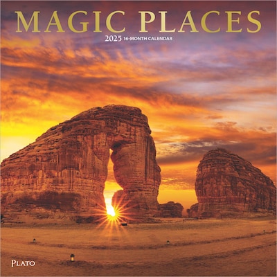 2025 Plato Magic Places 12 x 12 Monthly Square Wall Calendar (9781975478896)