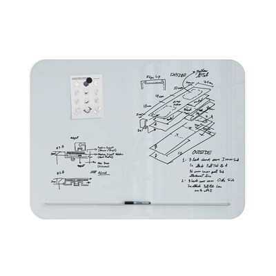 U Brands Magnetic Glass Dry-Erase Board, 47" X 35" (4849U00-01)