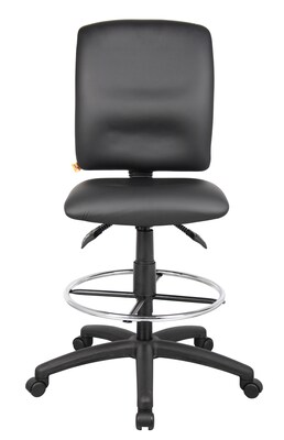 Boss® Multi-Function LeatherPlus Drafting Stool; Black