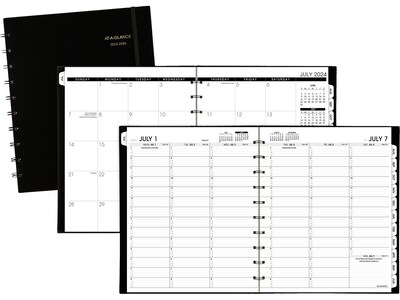2024-2025 AT-A-GLANCE Move-A-Page 9" x 11" Academic Weekly & Monthly Planner, Poly Cover, Black (70-957E-05-25)