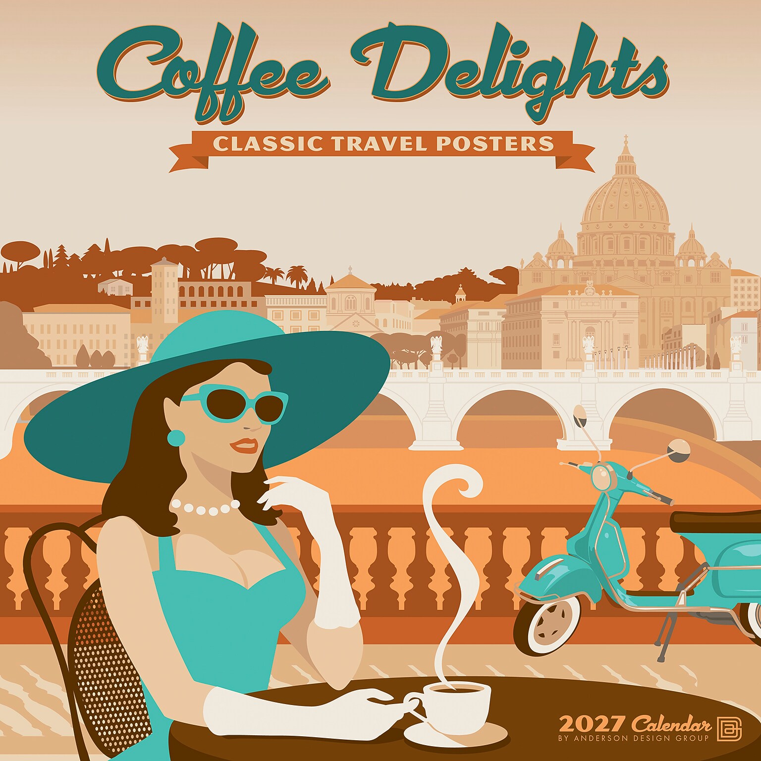 2027 Willow Creek Coffee Delights (Anderson Design Group) 12 x 12 Monthly Wall Calendar, Assorted Colors (59807)