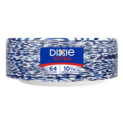 Dixie Ultra 10" Paperboard Plates, Multicolored, 64 Plates/Pack(16525)