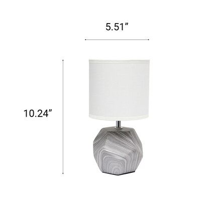 Creekwood Home Geometric 10.24" LED Table Lamp, Marbled (CWT-1016-MB)