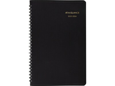 2023-2024 AT-A-GLANCE 5 x 8 Academic Weekly Appointment Book Planner, Black (70-101-05-24)