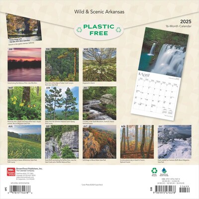 2025 BrownTrout Arkansas Wild & Scenic 12 x 12 Monthly Square Wall Calendar (9781975474478)