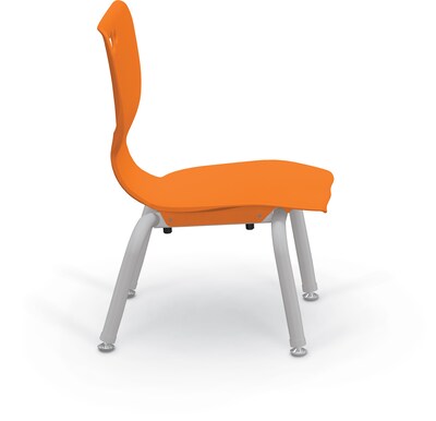 MooreCo 10" Hierarchy Student Chair with 4 Legs, Orange/Platinum Base (703673561815)