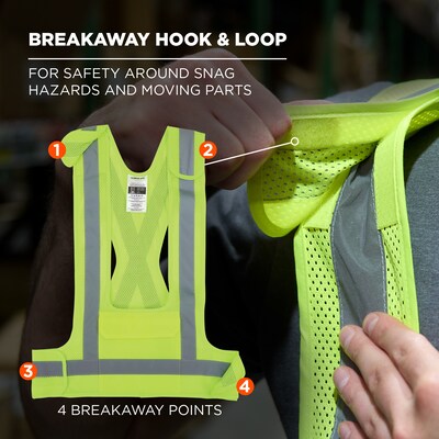 Ergodyne GloWear 8142BA High Visibility Safety Vest, ANSI Class O1, Lime, L/XL (27021)