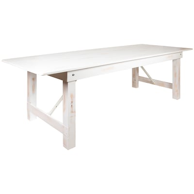 Flash Furniture HERCULES Series 108 Folding Farm Dining Table, Rustic White (XAF108X40WH)