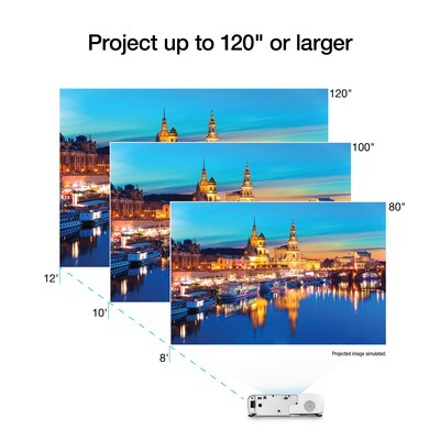 Epson 880X 3LCD 1080p Smart Portable Projector Bundle, White (V11H979X20)