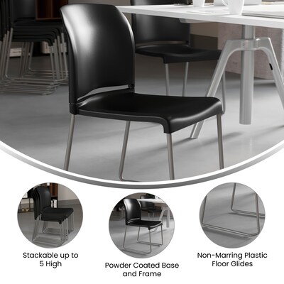 Flash Furniture HERCULES Polypropylene Office Chair, Black, 4/Pack (RUT-238A-BK-GG)