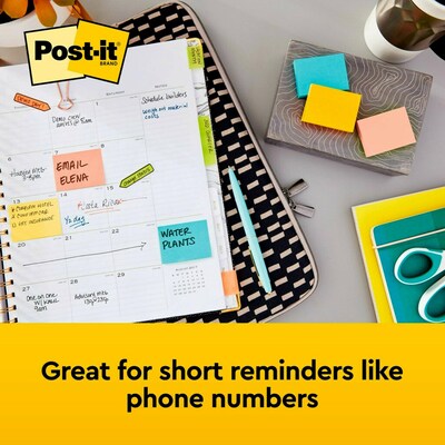 Post-it Notes, 1 3/8 x 1 7/8, Beachside Café Collection, 100 Sheets/Pad, 24 Pads/Pack (653-24APVAD