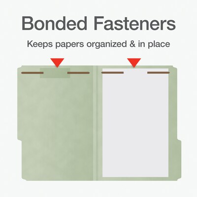 Pendaflex Pressboard Classification Folder, 2" Expansion, Legal Size, Gray Green, 25/Box (1006938)