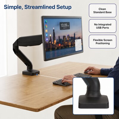 Uncaged Ergonomics Adjustable Single Computer Monitor LCD Arm/Mount, Black (MM-b)