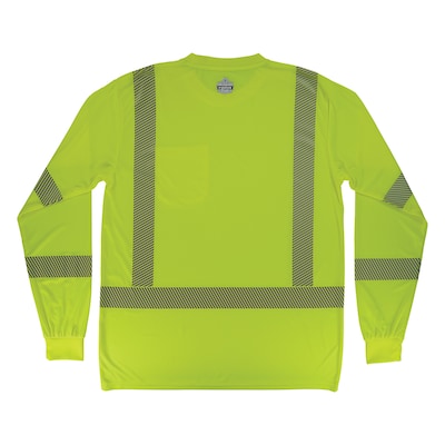 Ergodyne GloWear 8370 High Visibility Long Sleeve T-Shirt, ANSI Type R Class 3, Lime, 2XL (22256)