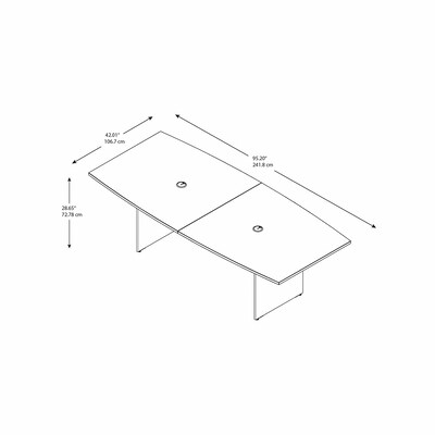 Bush Business Furniture 96" Boat Shaped Conference Table, Hansen Cherry (99TB9642HCK)