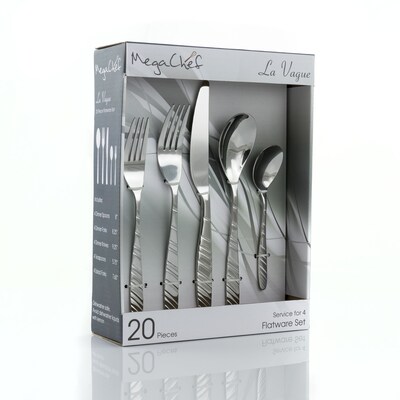 MegaChef LaVague Stainless Steel Flatware Set, 20 Piece (937112469M)