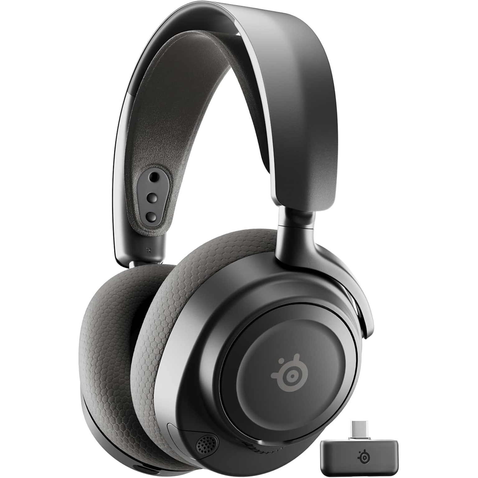 SteelSeries Arctis Nova 7P Gen 2 Wireless Noise-Canceling Bluetooth Stereo Gaming On Ear Headset, USB-C, Black (61744)