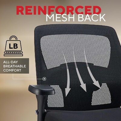 Quill Brand® Driscott Mesh Back Fabric Managers Big & Tall Chair, Black (28354)