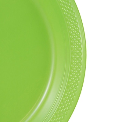 JAM Paper 9" Plastic Plates, Lime Green, 60 Plates/Pack (9255320685g)